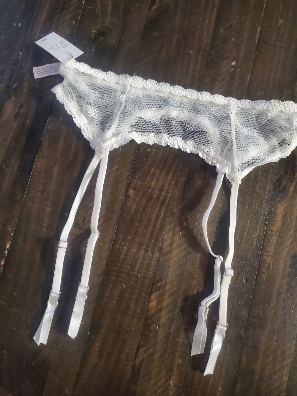 Auden White Floral Lace Garter Belt